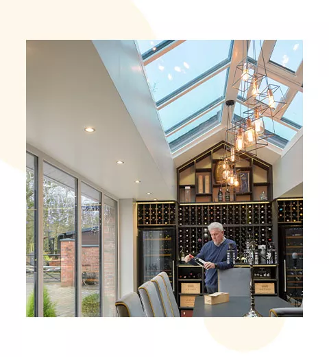 A skylight in an extension