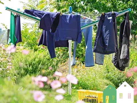 Washing on a line