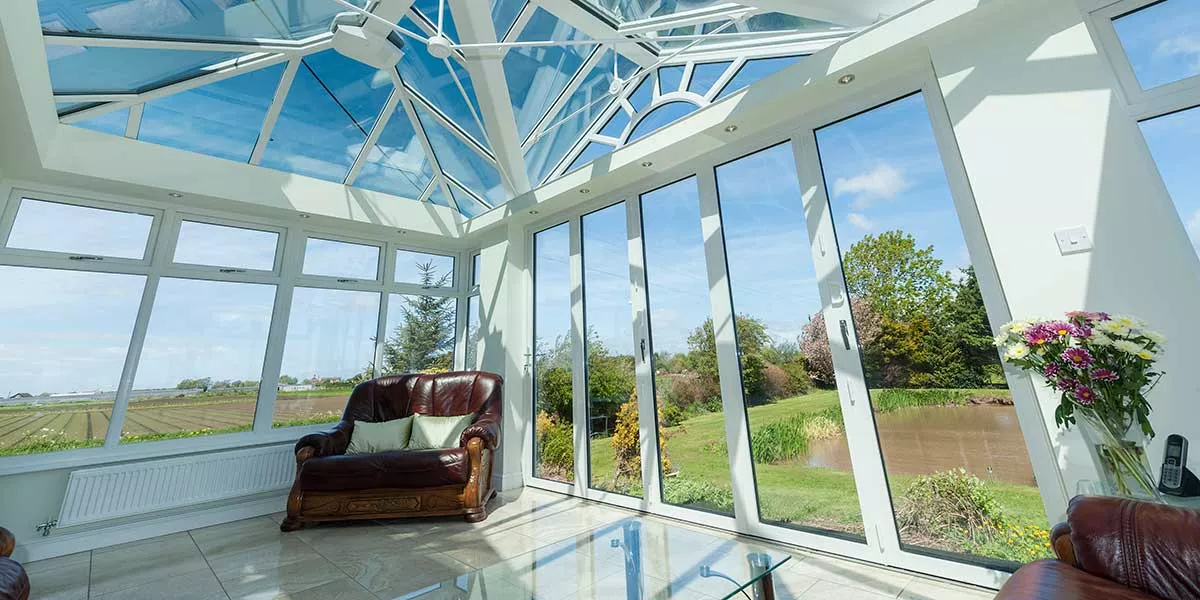 Brick Conservatory Internal View of Bi-Folds