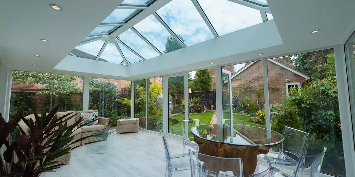 Glass To Floor Conservatory Internal Image With Garden View