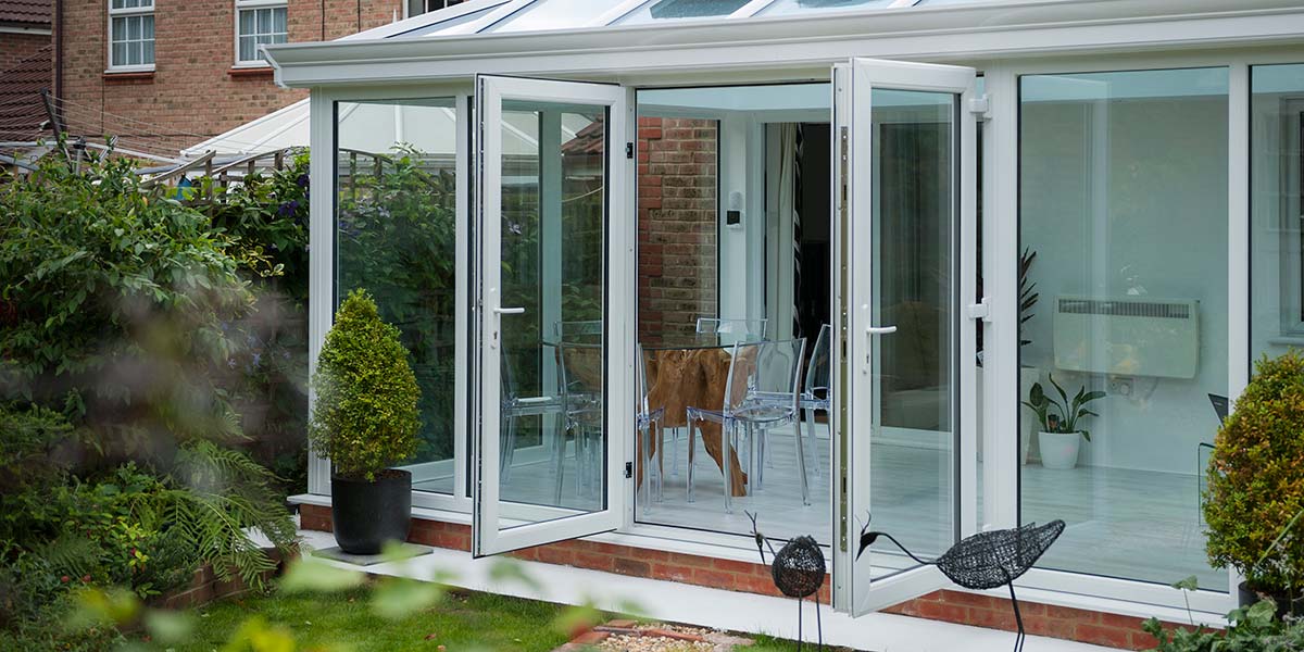 Glass To Floor Conservatory Roof & French Doors