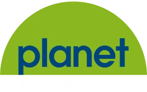 Planet Logo with white writing